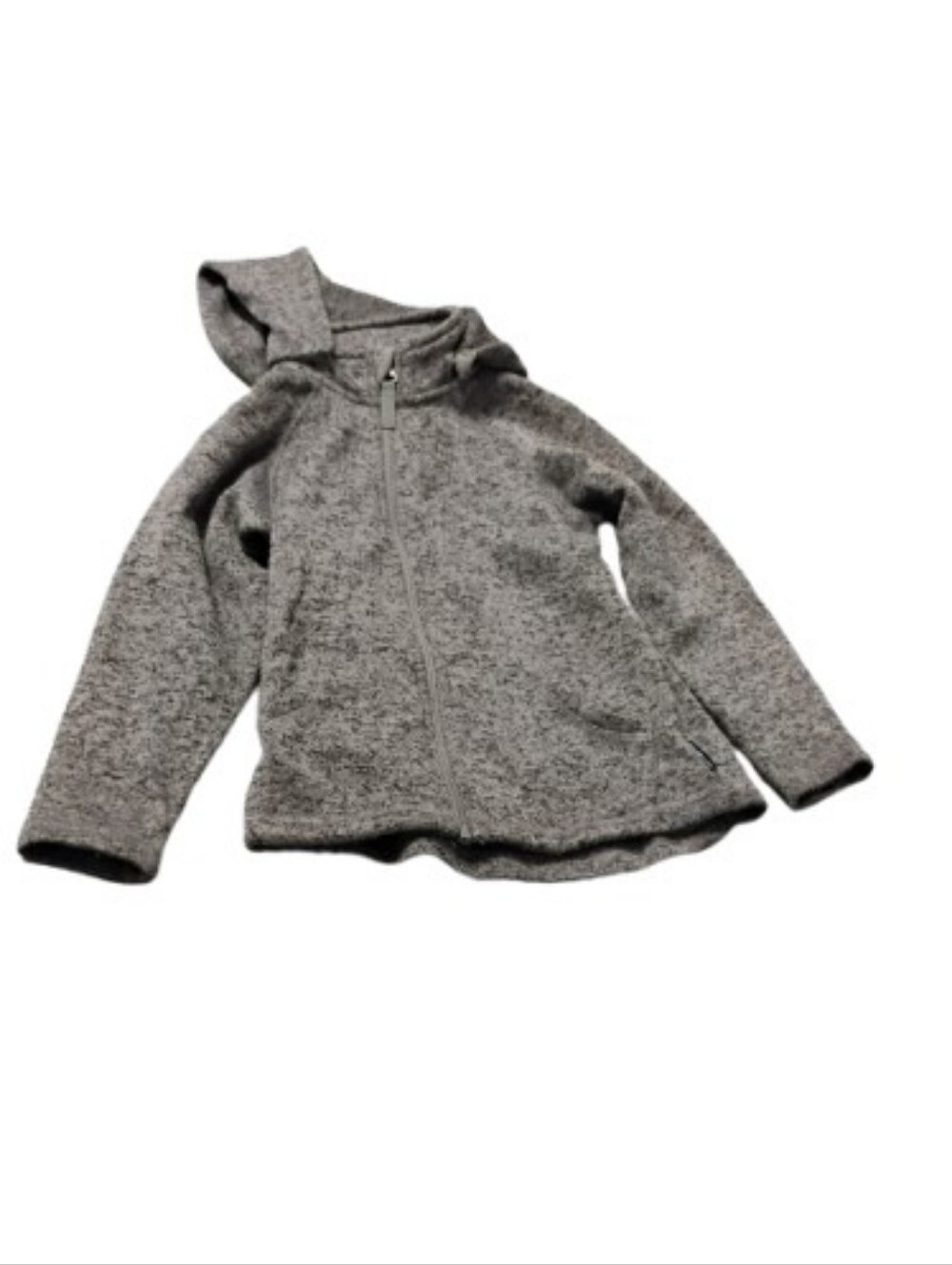 Polarn O. Pyret Kids Gray Fleece Removable Hoodie Full Zip Jacket Sz 4-6